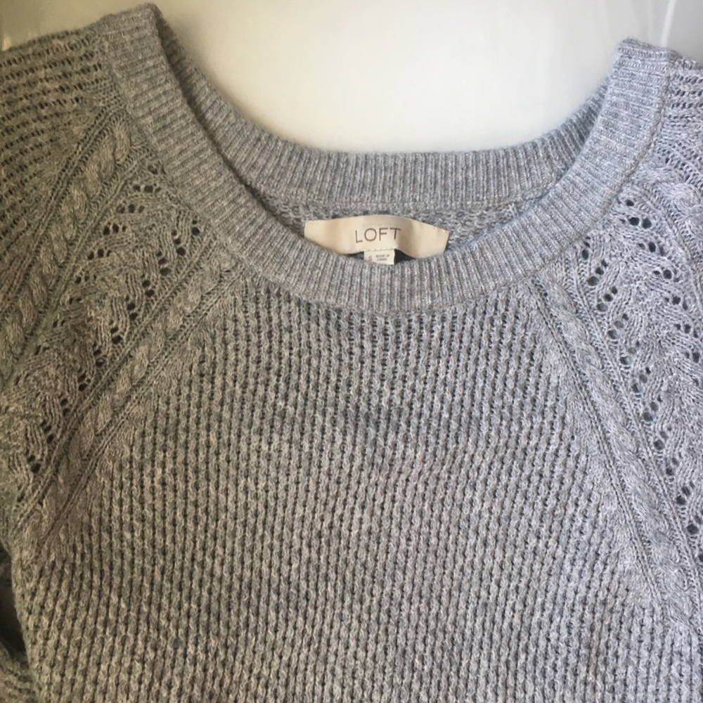 LOFT Gray Knit Sweater